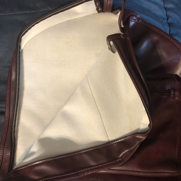 Leather Garment Bag - Travels with Charley LEATHER  like GARMENT TRAVEL BAG